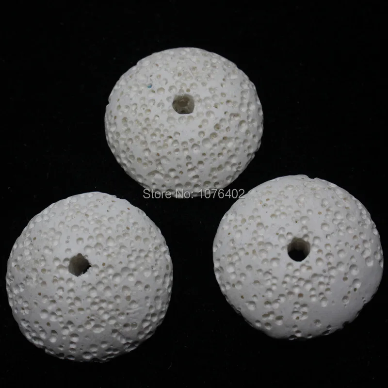 

Mini. order is $7! 26mm Natural White volcanic rock Lava Stone Oval abacus Rondelle Loose Beads 15"