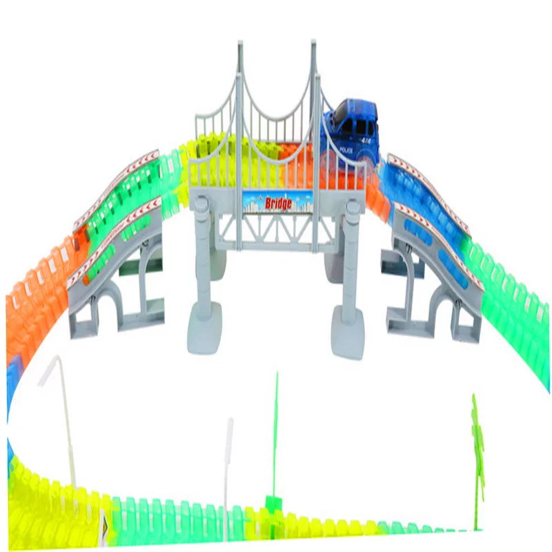 DIY гибкий гоночный трек мост автомобиль развивающая игрушка креативный волшебный светящийся гоночный трек набор игрушек детские подарки для детей