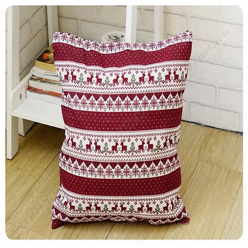 2PCS/LOT 2018 Christmas Tree Deer Printed Home Hotel Sequare Linen Cushion Cover Sofa Cffice Chair Seat Cushions 45x45cm | Дом и сад