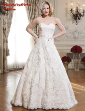 BacklakeGirls 2017 Custom Made Sweetheart Neck Lace Beading A Line Tulle Wedding Dresses Bride Dress Casamento