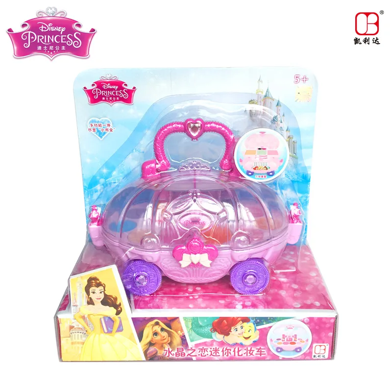 Disney princess Children's Makeup Crystal Love Mini Makeup Car House Toys Birthday Gifts frozen kids makeup girls toys gift