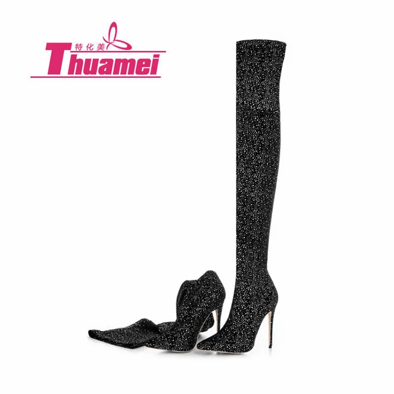 

Platform 12cm High Heels Motorcycle Women's Fashion Ankle Autumn Winter Women Boots Shoes Woman Botas Black #Y0793958F