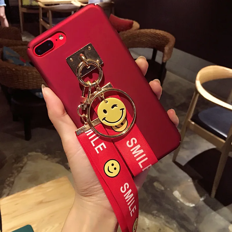 

Han Feng Net Red Lanyard Smiley Face Apple6S Mobile Phone Shell IPhone7Plus Personality Men and Women Models