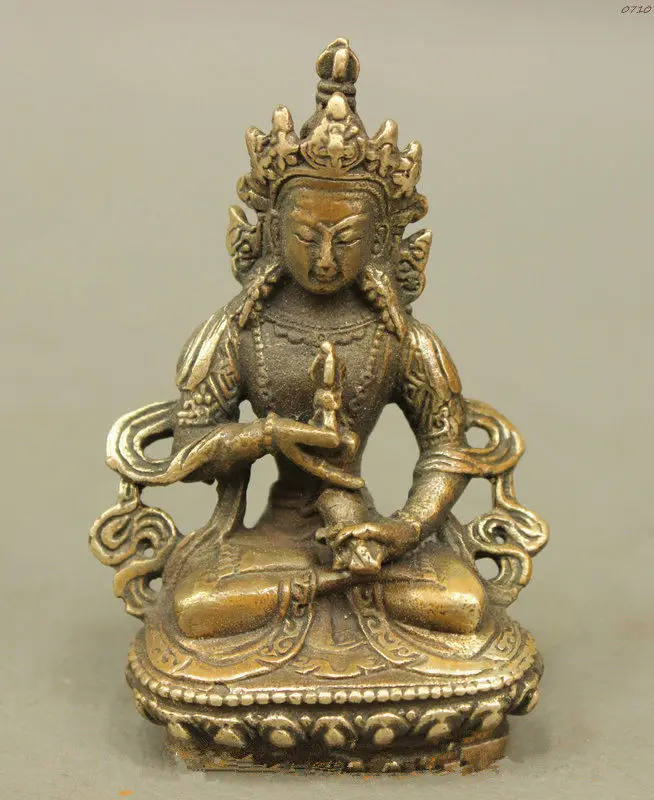 

free China's Tibet copper bronze Buddha Vajradhara lotus statue fast