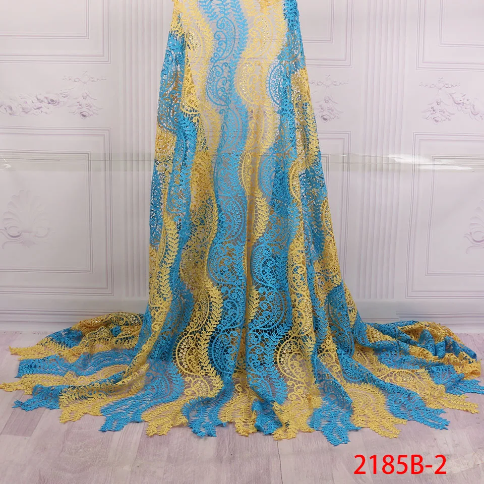 

Newest Arriver Beautiful Flower African Cord Lace Fabric Stones Nobleness African Lace Fabric White For Party Dress AMY2185B-2