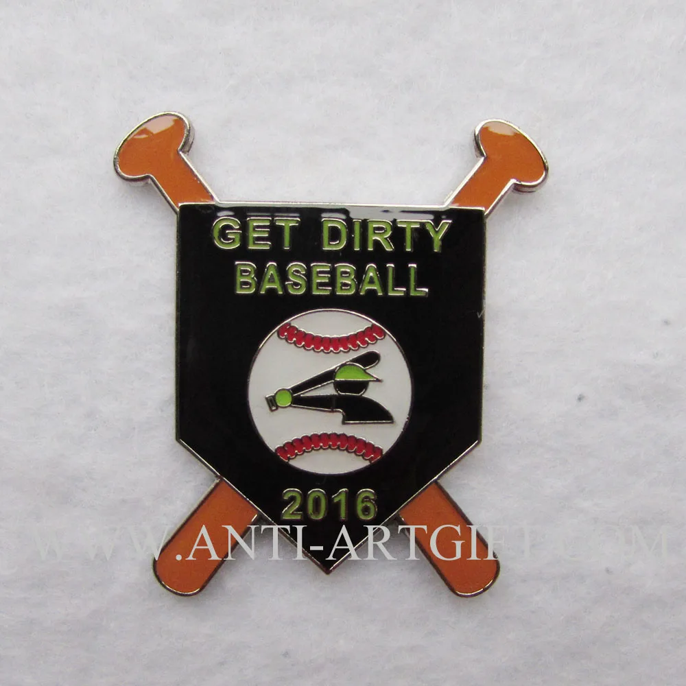 Custom soft enamel baseball pins with epoxy 2017 sports trading pins