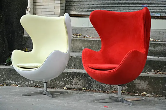 fiberglass egg chair leisure chair leather chair fiberglass shell