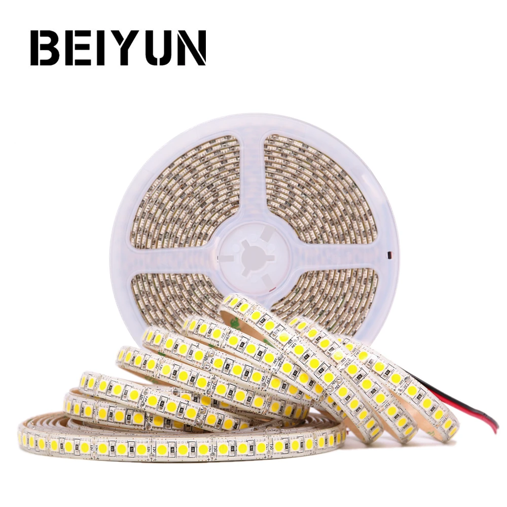 SMD 5050 RGB Светодиодная лента Водонепроницаемая DC 12V гибкая 120LED/M для домашнего