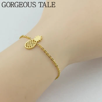 

GORGEOUS TALE Boho Jewelry Stainless Steel Chain Women Bracelets Gold Chain Pineapple Bracelet Brazaletes Pulseras Mujer
