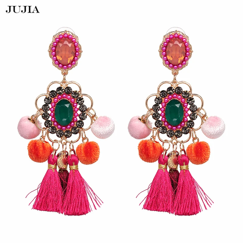 

JUJIA Fashion Ethnic Style Jewelry Wedding Tassel Earring For Women Statement Drop Earrings Brincos