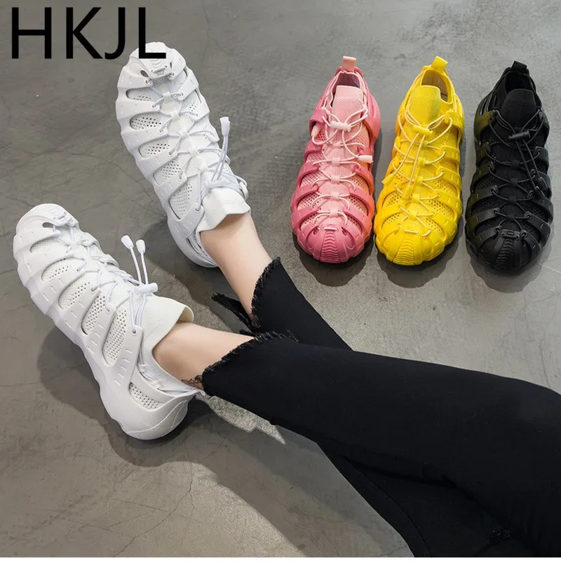 

HKJL Socks and shoes women 2019 new summer sports all-purpose student mesh breathable high-top sneakers running shoes A829