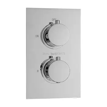 

New Bathroom Living Promotions Solid Brass Concealed Thermostatic Shower Valve Mixer Water Tap Round 2 Dial 1 Way