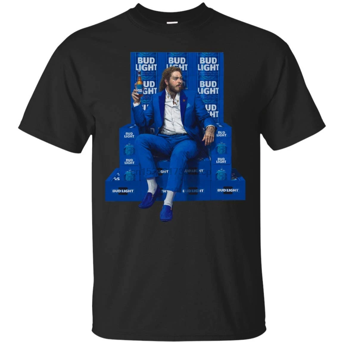 

Post Malone Bud Light T SHIRT Hot Cheap Men Round Neck Clothes T-Shirt Summer Novelty Cartoon T Shirt TOP TEE PLUS SIZE