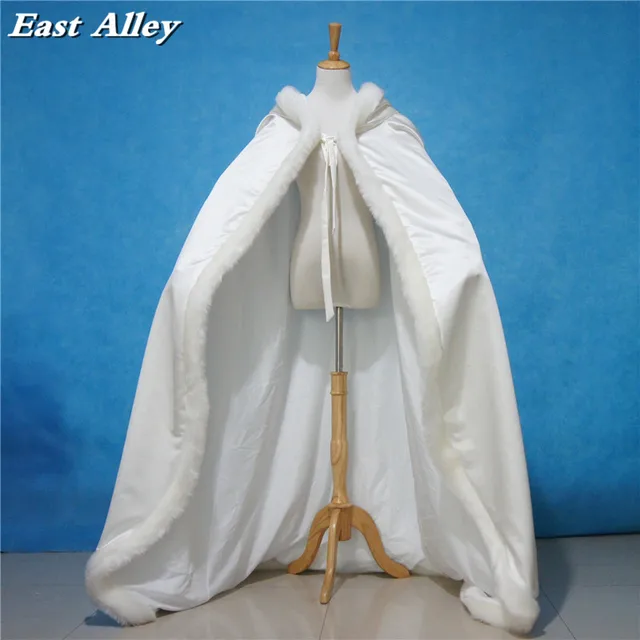 Disc Wedding cape bridal cloak champagne satin hooded cape shawl coat costume cosplay 