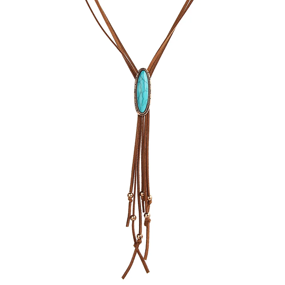 Boho Lariat Necklace Hippie Western Bolo Tie Bohemian Tassel Necklace Tribal Necklace Indian Native American Jewelry Dropshipper - Image 6