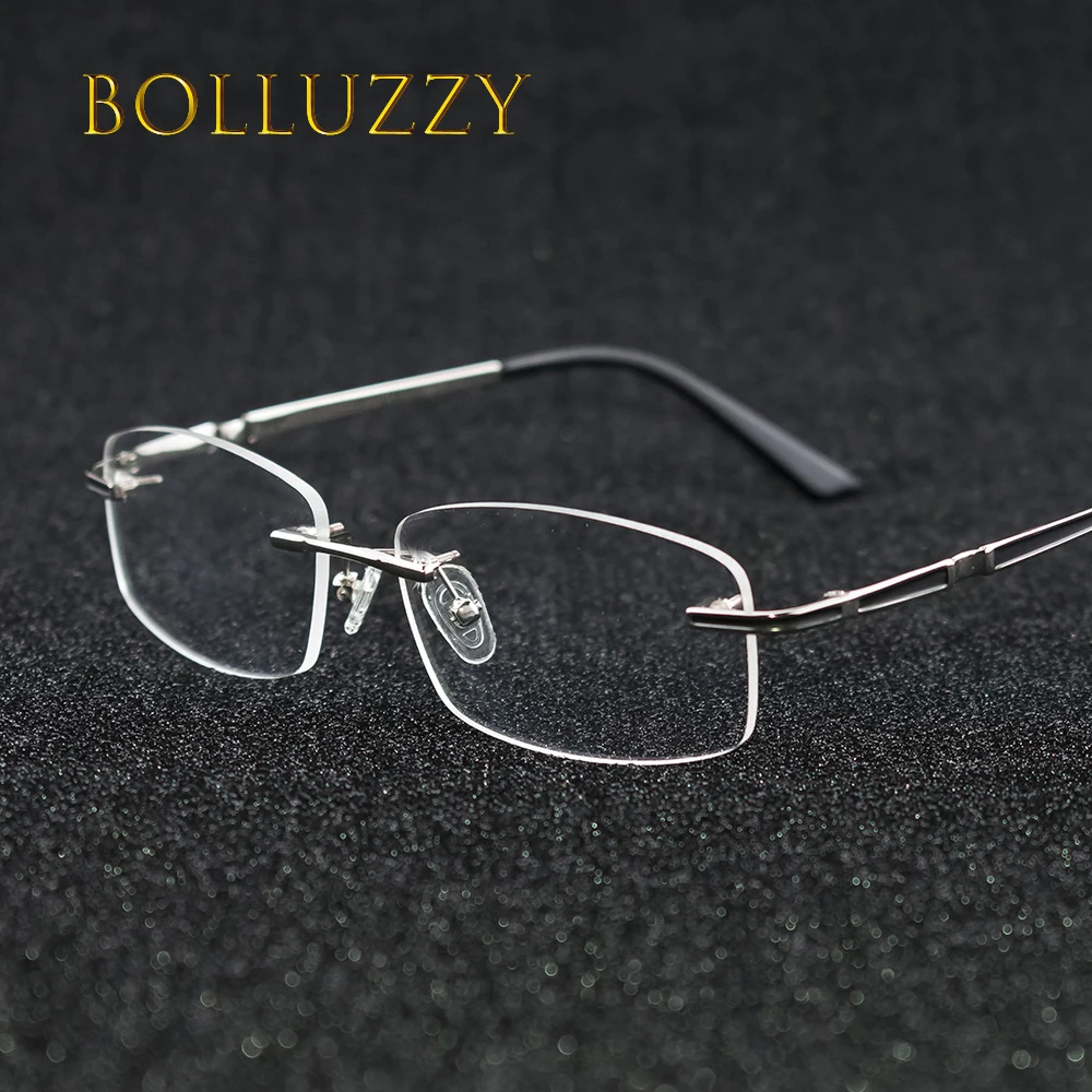 

Fashion Men Women Golden Eyeglasses Frame Rimless Reading Finding Optical Prescription Degree Computer Eyeglasses Frame Eyewear