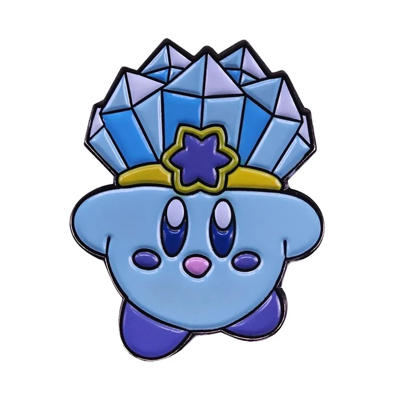 

Cute Kirby pin crystal quartz cluster badge pastel dreamland star brooch cartoon clothes backpack addition