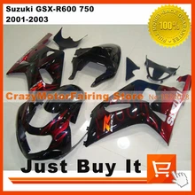 Fit For Suzuki GSXR 600 GSXR 750 01 03 2001 2002 2003 OEM Red Flame Motorcycle
