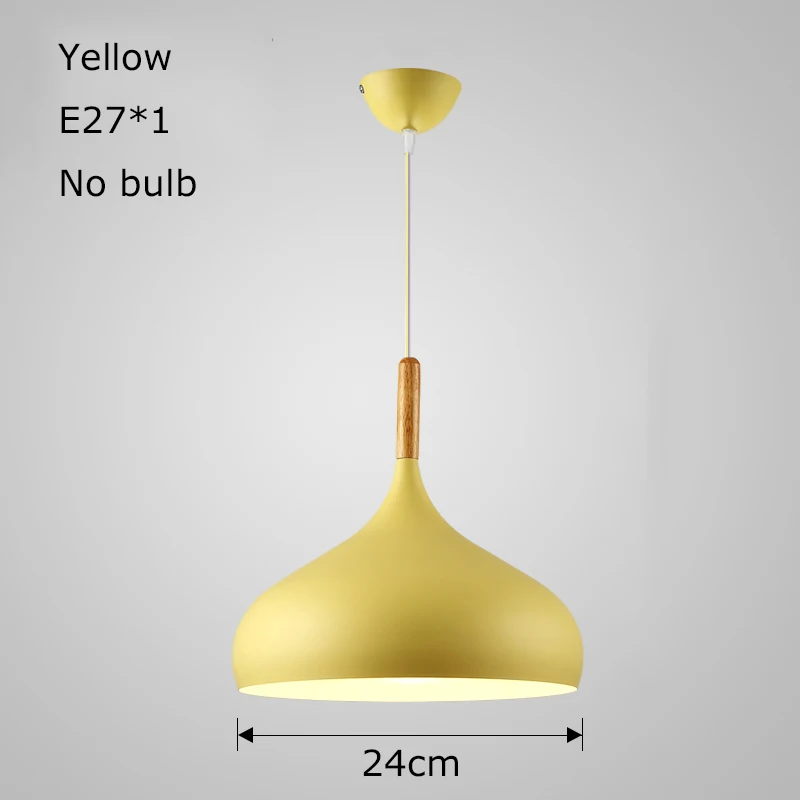 Подвесные светильники современный промышленный светильник скандинавский подвесной светильник Лофт столовая светильники гостиная домашний бар светодиодный красочный деревянный - Цвет корпуса: Yellow no bulb