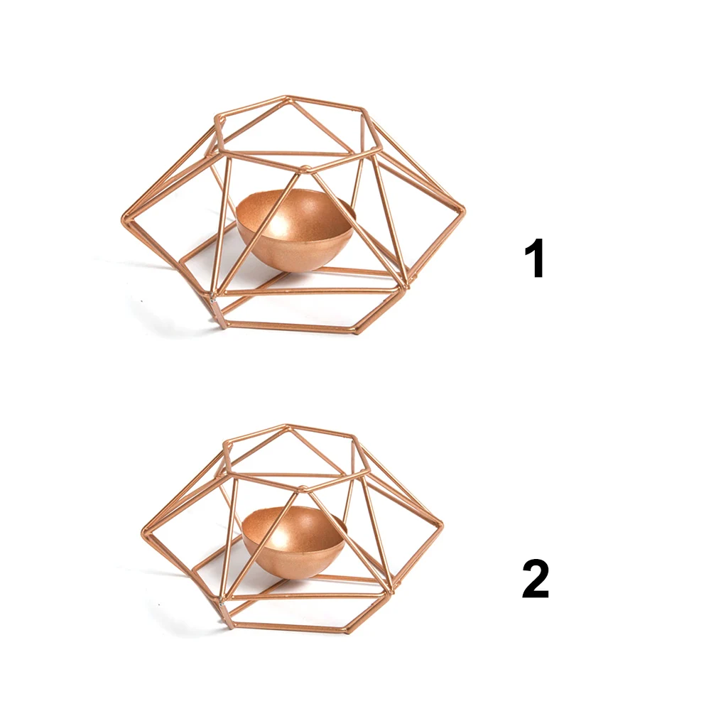 Романтический Железный подсвечник, домашний декор, вечерние подсвечники, изысканная геометрическая форма, реквизит, настольная подставка, украшения