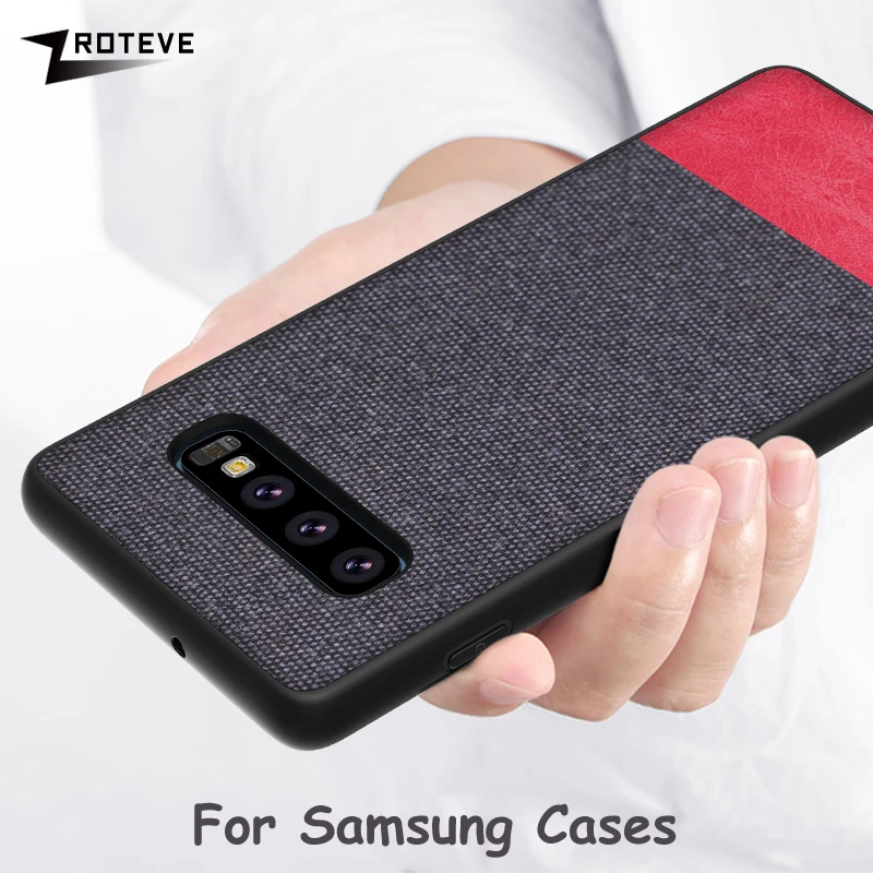 

Fabric Cases For Samsung S10 S9 S8 Plus TPU Edge Canvas Back Cover For Samsung Galaxy Note 8 9 S10e S9 S8 S7 Edge Case Cover