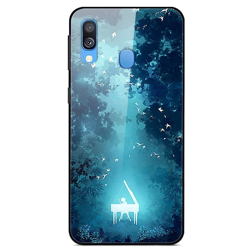 5.9" For Samsung Galaxy A40 Case on A40 Tempered Glass Cover Anime Phone Case For Samsung A40 A 40 A405F SM-A405 F Bumper