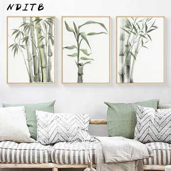 

Watercolor Bamboo Zen Wall Poster Chinese Style Modern Canvas Botanical Print Painting Contemporary Art Picture Home Room Decor