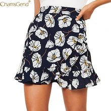 Сексуальная Ptintting вечерние винтажная юбка повседневные шорты юбки в деловом стиле Женская мини-юбка с высокой талией Короткая юбка с оборками