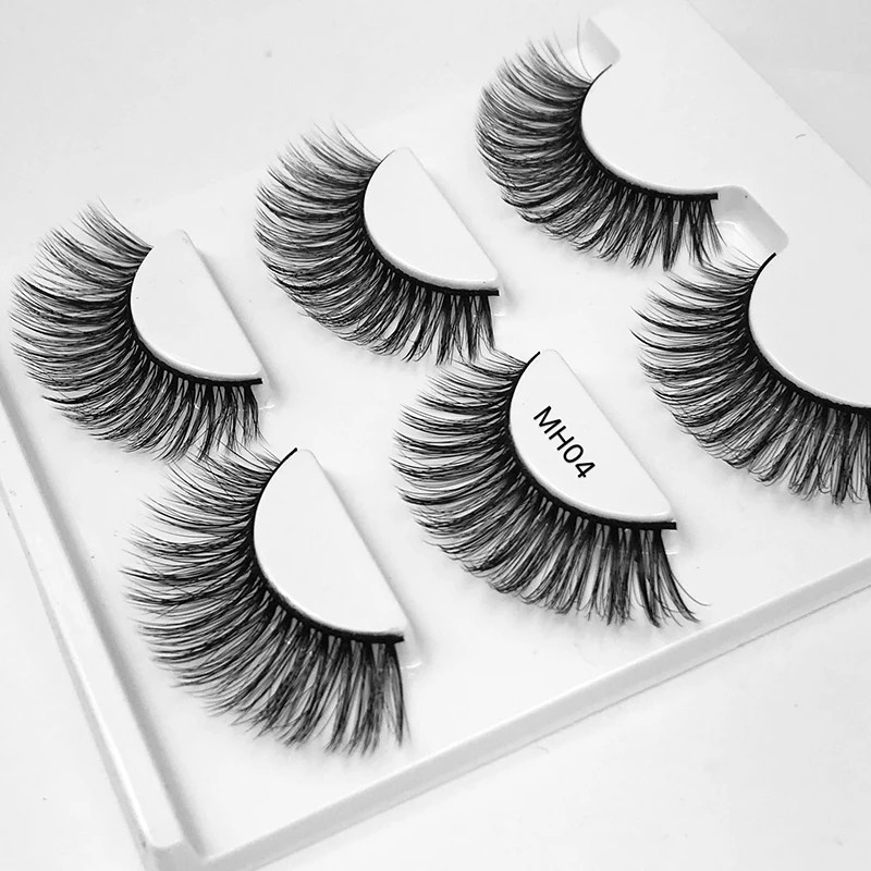 Buy 3 Pairs 3D Layered Long Thick False Fake Eyelashes