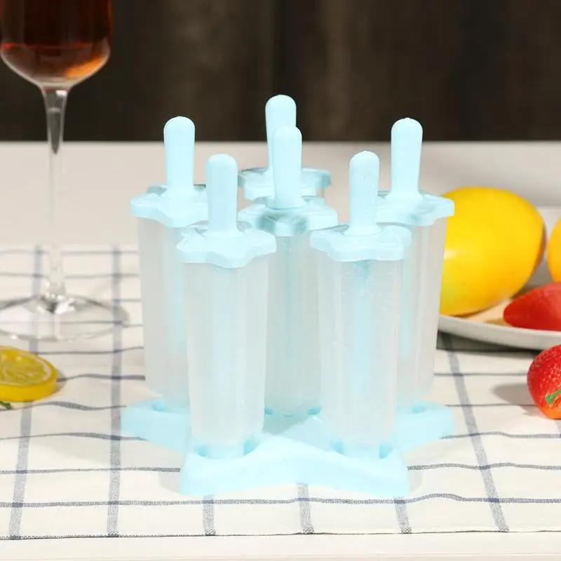 6 ячеек DIY замороженное мороженое форма мороженое на палочке пластиковая многоцветная летняя Мороженица Морозилка для мороженого
