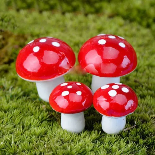 10 шт. ремесла украшения дома аксессуары мини красный гриб садовое украшение миниатюрное горшки для растений Кукольный Домик Diy Al3277