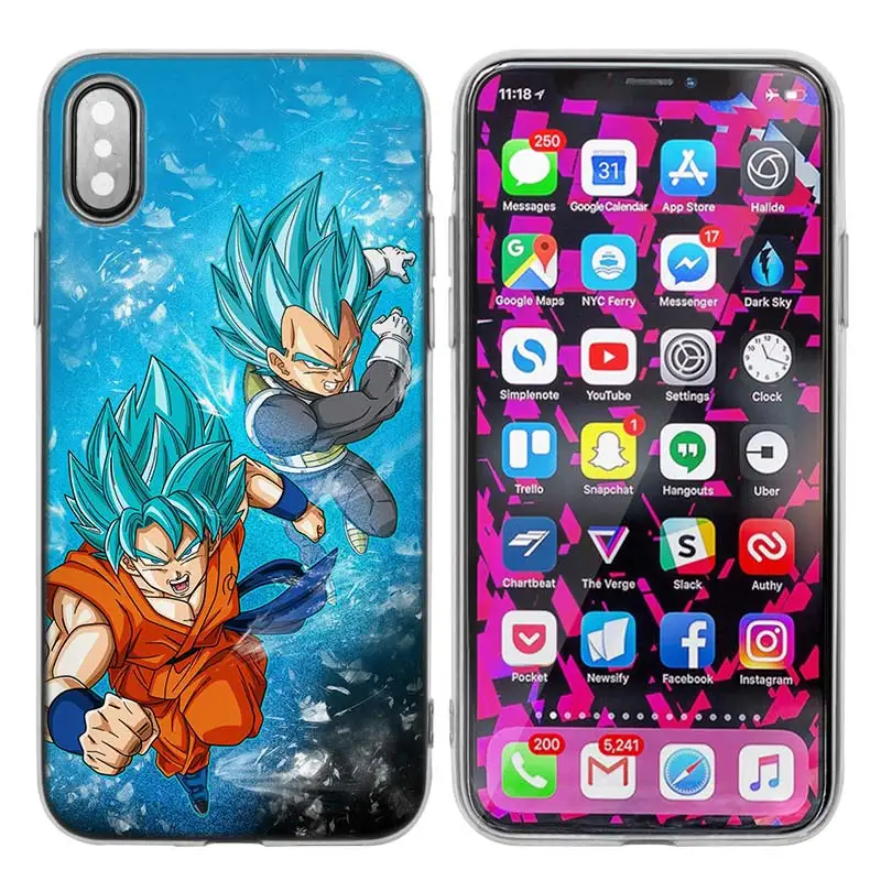 Силиконовый чехол для iPhone XS X Max XR 7 8 6 6s Plus 5 5S SE 5C 7Plus 7+ чехол для телефона s Coque Dragon Ball Z Аниме Гоку мультфильм