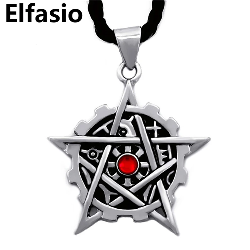 Мужские Мальчики Red stone gear star Новая мода Серебряный Оловянный кулон ожерелье