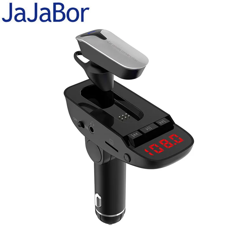 

JaJaBor FM Transmitter Bluetooth Car Kit Handsfree AUX 3.5MM Audio Player Private Answer Wireless Headset for Cellphone