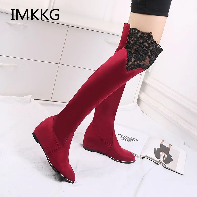 

Women Boots Winter Autumn Fashion Flat Bottom Boots Shoes Over The Knee Long Boots Overknee Women's Casual Shoes V221