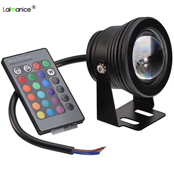 

Remote Control RGB LED Underwater Lamp 16 Colors 10W 12V IP68 Waterproof Swimming Pool Pond Fish Tank Aquarium LED Light Lamp