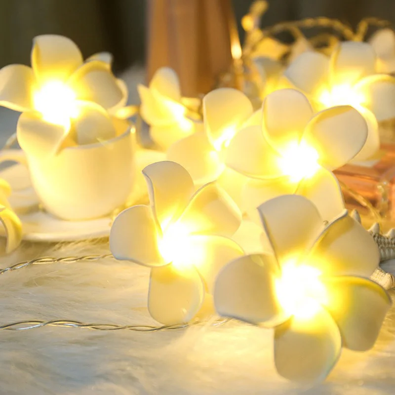 

Plumeria LED String Lights Simulation Frangipane Hanging Garden Festivals Party Decoration Dropshipping