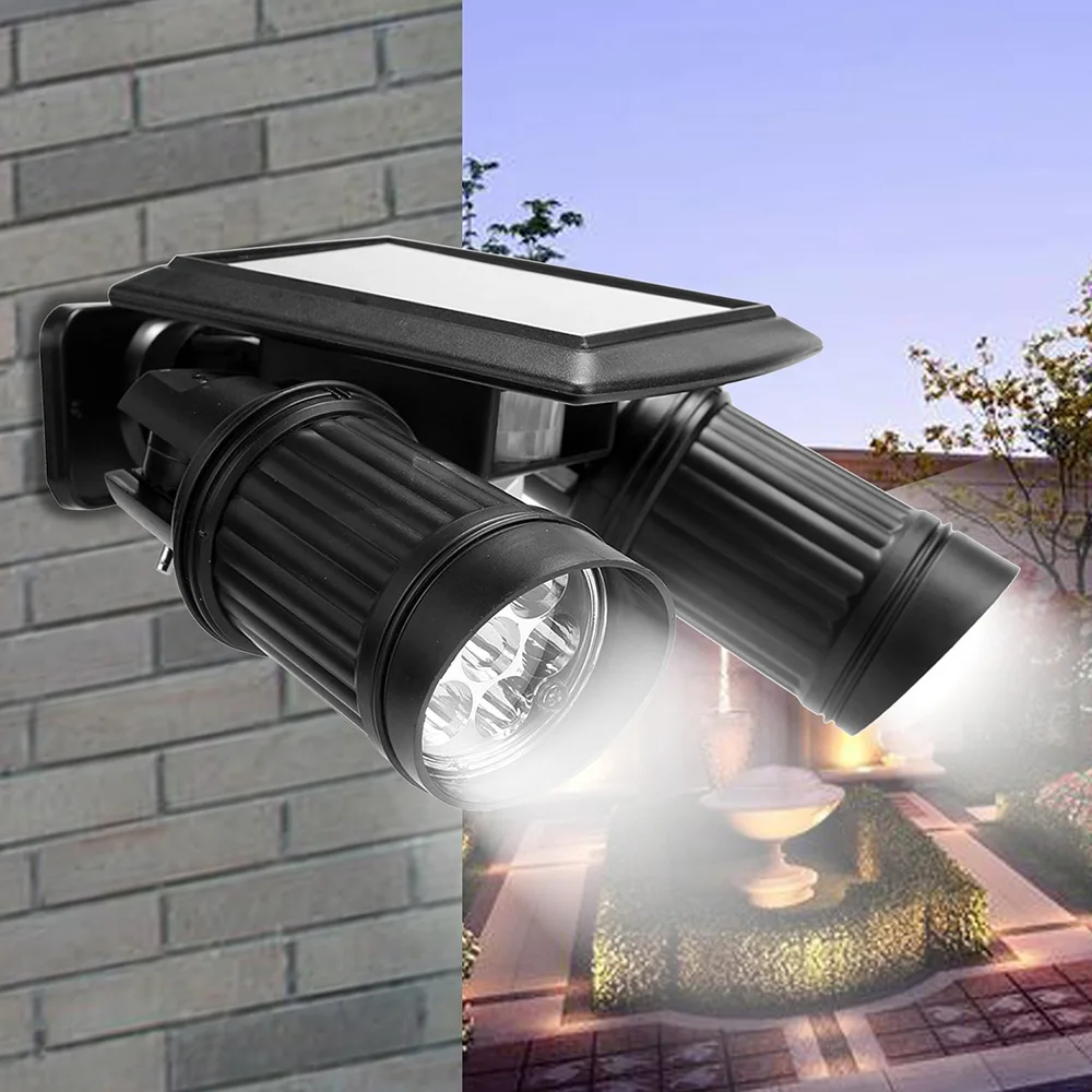 

14 LEDs PIR Motion Solar Light Dual-head Outdoor Spotlight Wall Lamp Adjustable Waterproof LED Solar Garden Light Yard Light