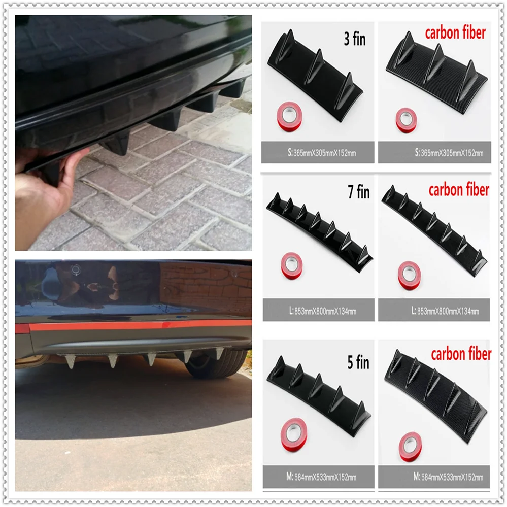 

car Rear Bumper Lip Fin ABS air shark for Fiat Punto Palio Idea Bravo Sedici Grande Tipo Qubo Panda Mobi Freemont Doblo