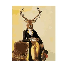 Большая Ручная роспись Лесной Олень пейзаж картина маслом на холсте настенные картины для гостиной домашний декор