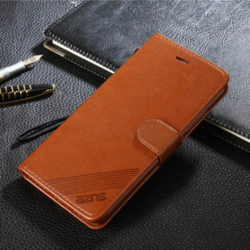 Кожаный чехол-кошелек для Xiao mi Red mi 7 Note 7 Pro note 5 6 pro K20 Pro Coque cover для Xiaomi mi 9 CC9E A3 lite A1 Poco F1 Funda - Цвет: Коричневый