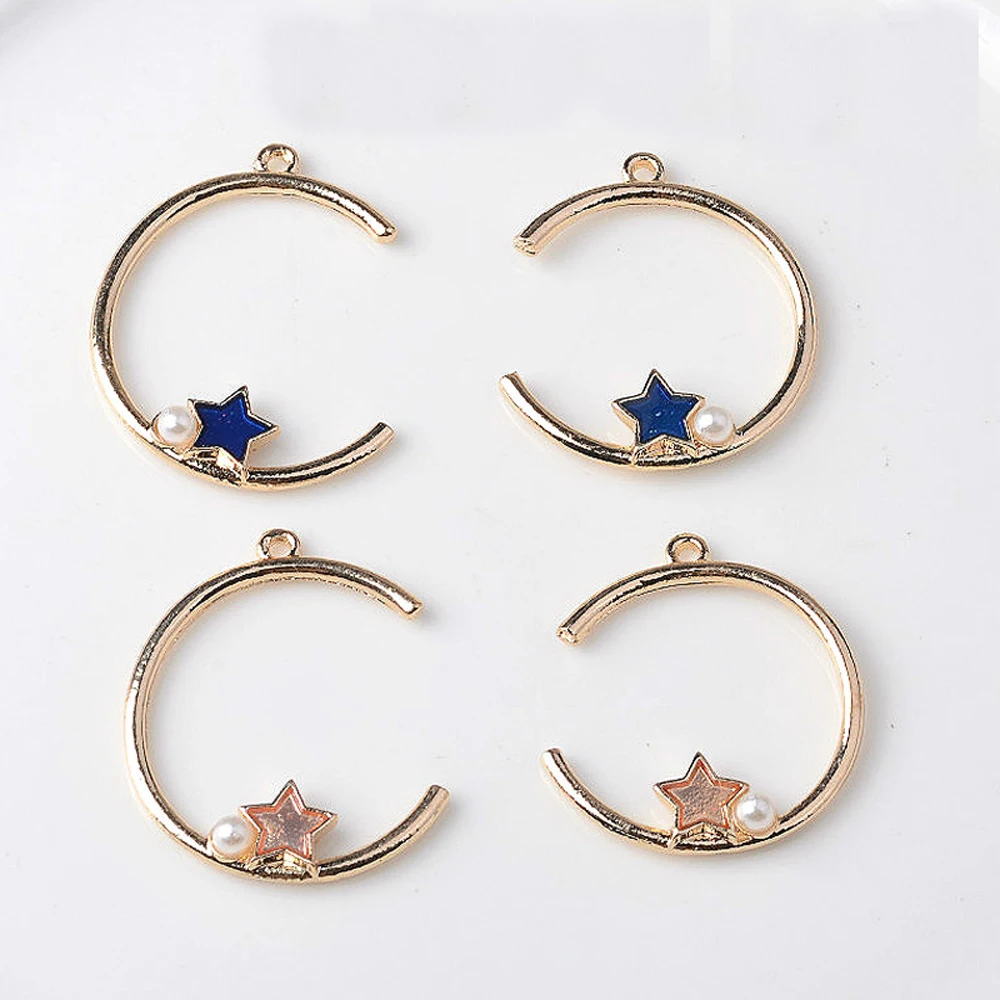 4 штуки в партии Золотая Звезда сплава Подвески пуговицы Jewelry Серьги Колье DIY