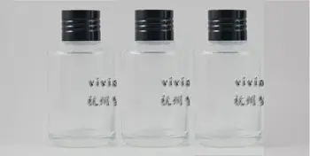 

125ml clear Glass bottle With black aluminum screw cap and reducer.for Essential Oil or liquid cream or lotion,glass Container