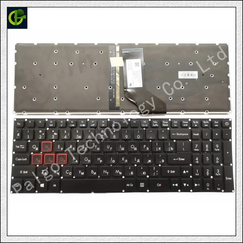 Русская клавиатура с подсветкой для Acer Predator Helios 300 N17C1 G571 PH317 51 NK.I1513.053|keyboard for