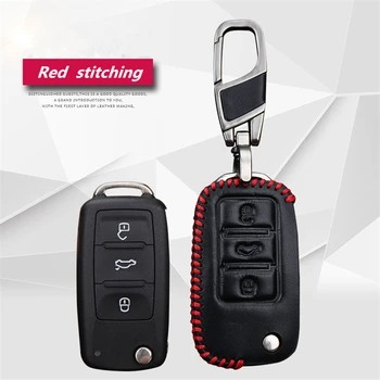 

leather car key pack cover/key case holder shell keychain accessories for Volkswagen vw polo/passat /tiguan/touareg/jetta