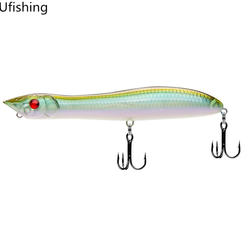 Приманка поппер для рыбалки Ufishing Topwater приманка 26 г 13 см 3 D с красными глазами