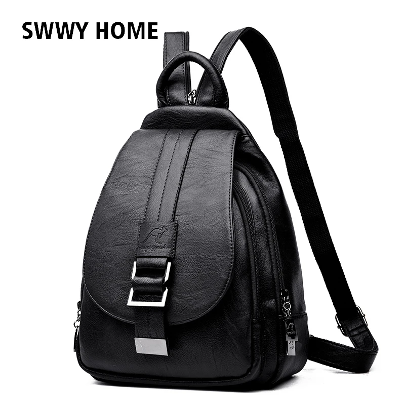 

Women Soft Leather Backpacks Vintage Female Shoulder Bag Sac a Dos Travel Ladies Bagpack Mochilas School Bags For Girls Preppy