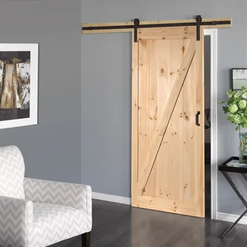 Kinmade CRAZY SALE Black Antique Style Steel Sliding Barn Door Hardware Kit For Wooden Closet Door Kinmade CRAZY SALE Black Antique Style Steel Sliding Barn Door Hardware Kit For Wooden Closet Door