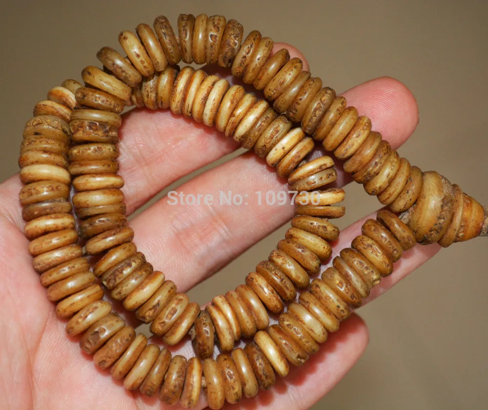 

001031 Tibetan old antique bone prayer beads mala worry kapala skull bracelet lama 108