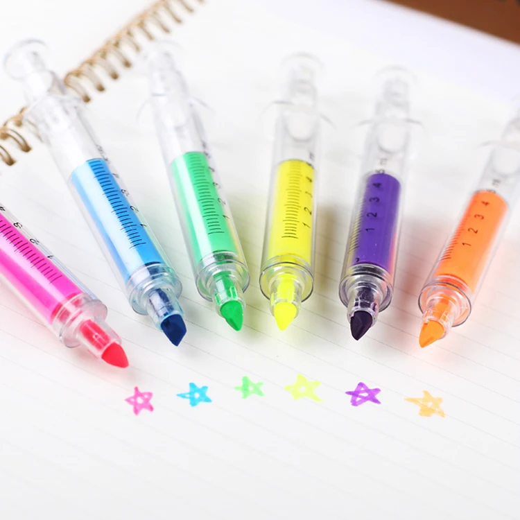 

Cute Kawaii Nurse Needle Syringe Shaped Highlighter Pen Escolar Papelaria Writing School Supplies Random Color